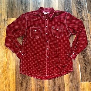 CINCH Mens Modern Fit Red Flower Pearlsnap
